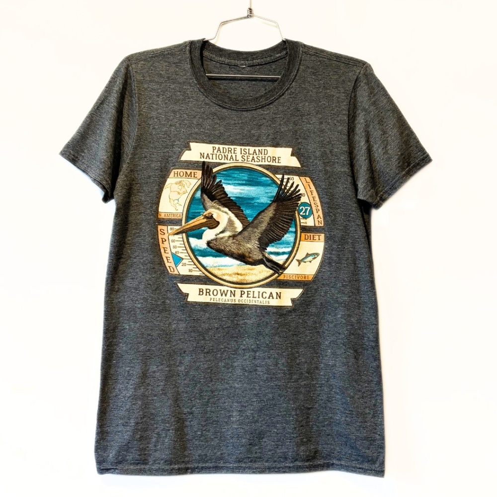 Padre Island National Seashore Brown Pelican Graphic T-Shirt Size M